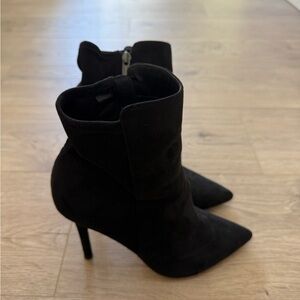 Women's Black Pointed Toe Stiletto Ankle Boots